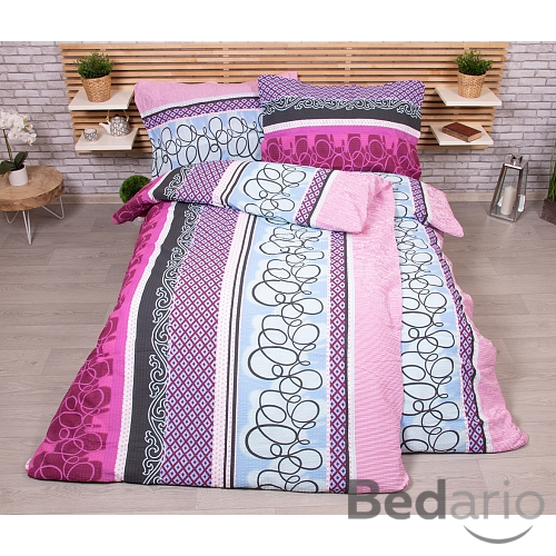 Zvýhodněná sada krepového povlečení na dvě klasická lůžka Deluxe - Purple spin