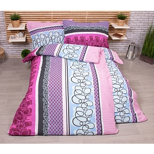 Zvýhodněná sada krepového povlečení na dvě klasická lůžka Deluxe - Purple spin