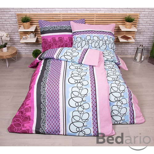 Zvýhodněná sada RANFORCE Bavlněného povlečení na dvě klasická lůžka - Purple spin