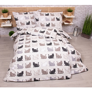 Zvýhodněná sada RANFORCE Bavlněného povlečení na dvě klasická lůžka - Kočky