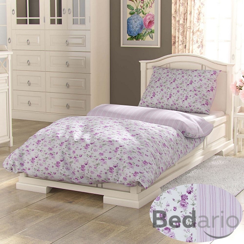 Prodloužené bavlněné povlečení PROVENCE COLLECTION 140x220+70x90 VIENTO růžové