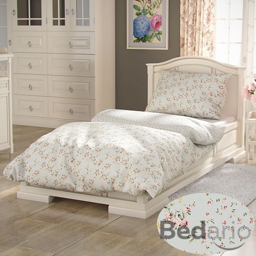 Francouzské bavlněné povlečení PROVENCE COLLECTION 220x200+2x70x90 ROSE zelené