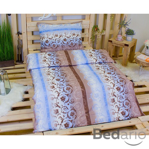 Bavlněné povlečení ornament modrý 140x220+70x90