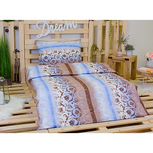 Bavlněné povlečení ornament modrý 140x220+70x90