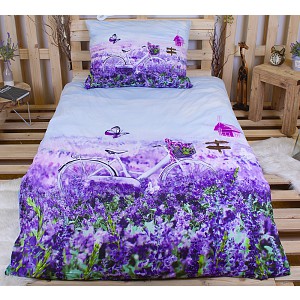 3D povlečení 140x200+70x90 Violet Garden