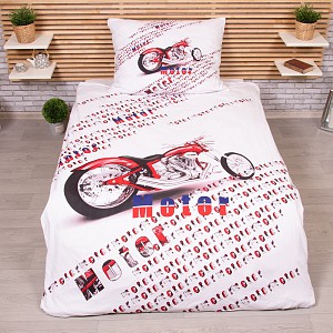 3D povlečení 140x200+70x90 Chopper Red