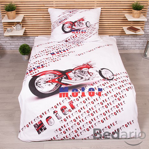 3D povlečení 140x200+70x90 Chopper Red