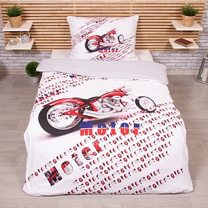 3D povlečení 140x200+70x90 Chopper Red