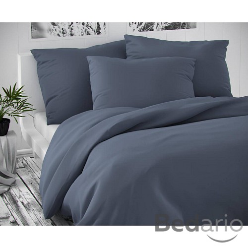 Saténové prodloužené povlečení LUXURY COLLECTION 140x220+70x90cm tmavě šedé