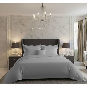 Saténové povlečení LUXURY COLLECTION 140x200+70x90cm světle šedé