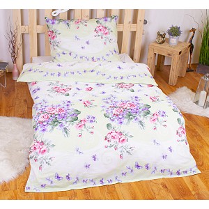 Bavlněné francouzské povlečení FIALKA 220x200+2x70x90