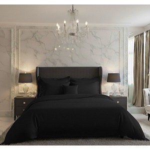 Saténové povlečení LUXURY COLLECTION 140x200+70x90cm černé