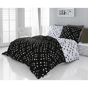 Saténové povlečení LUXURY COLLECTION 140x200+70x90cm Infinity černobílé