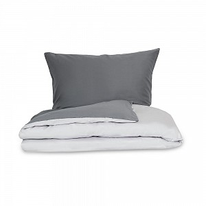Saténové povlečení LUXURY COLLECTION 140x200+70x90cm tmavě šedé / světle šedé