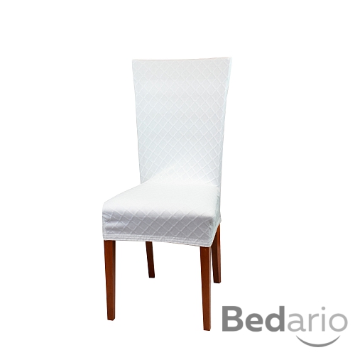 Univerzální elastický potah na židli Káro - Bílá