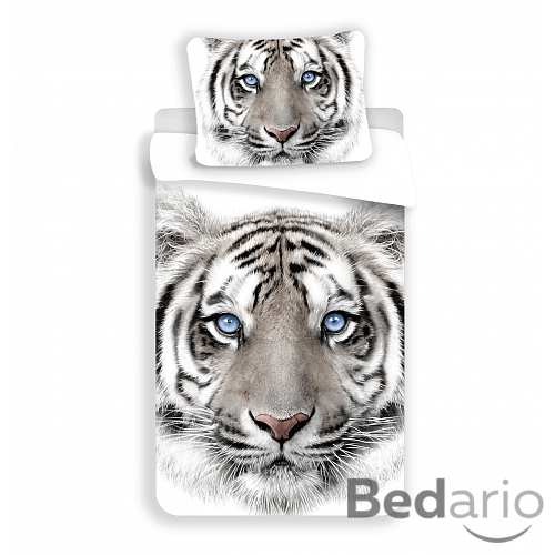 Bavlněné povlečení 140x200+70x90 Bílý tygr