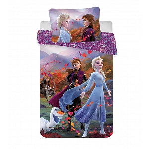 Bavlněné povlečení do postýlky 40x60+100x135 Frozen 2 Wind