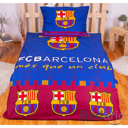 Bavlněné povlečení FC BARCELONA modrá/vínová 140x200+70x90
