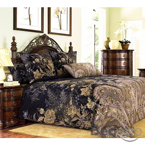 Bavlněné povlečení MUZEUM černé 220x200+2x70x90