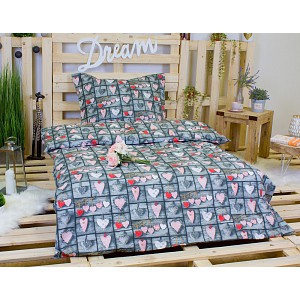 Krepové povlečení Romantika 140x200+70x90