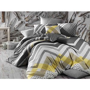 Luxusní RANFORCE Bavlněné povlečení STYL žlutý 220x200+2x70x90