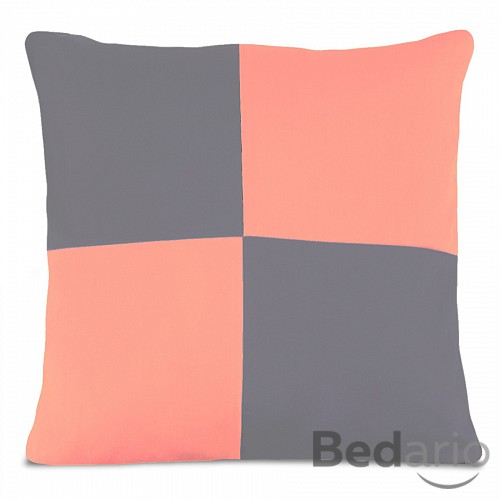 Povlak na polštářek KUBA V32 šed./V18 korál. 40x40