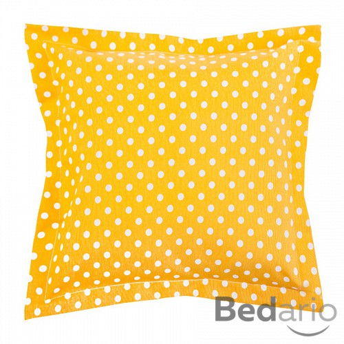 Povlak na polštářek+lem PUNTÍK žlutý 40x40