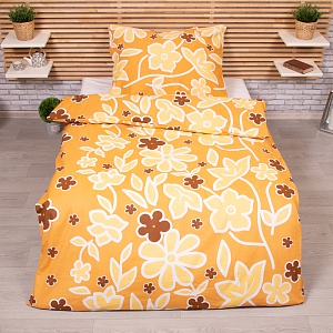 BAVLNĚNÉ POVLEČENÍ DELUXE 140x200+70x90 Žluté květy