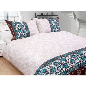 Saténové povlečení SYLVIE hnědá 140x200+70x90