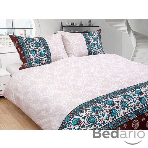 Saténové povlečení SYLVIE hnědá 140x200+70x90