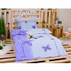 Krepové povlečení motýli fialoví 140x200+70x90