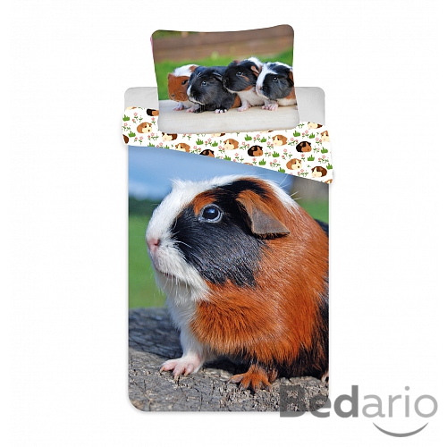 Bavlněné povlečení 140x200+70x90 Strakaté morče