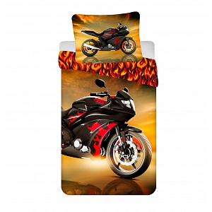 Bavlněné povlečení 140x200+70x90 Motorka