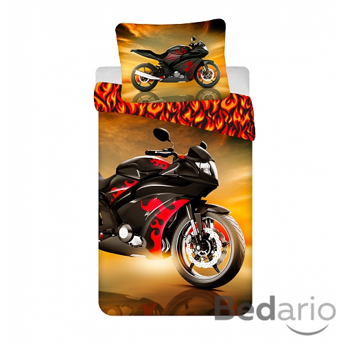 Bavlněné povlečení 140x200+70x90 Motorka