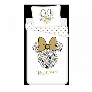 Bavlněné povlečení 140x200+70x90 Minnie Gold