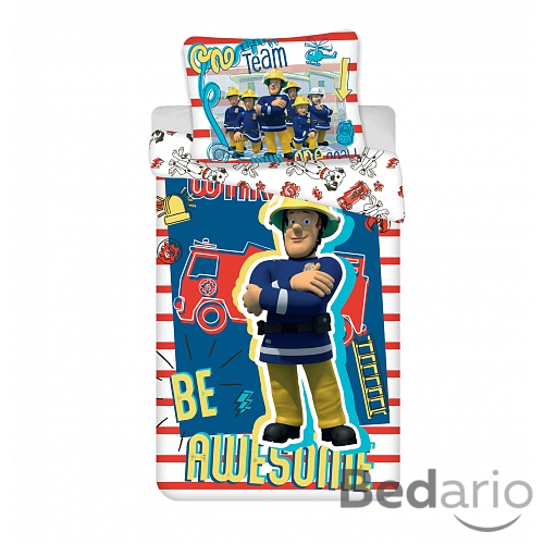 Bavlněné povlečení 140x200+70x90 Požárník Sam Wake Up