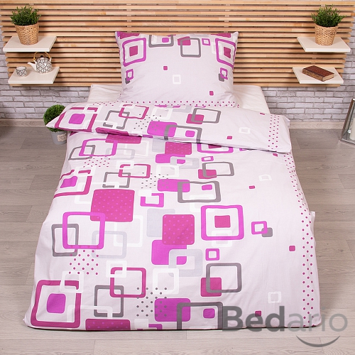 Bavlněné povlečení 140x200+70x90 Adéla šedá