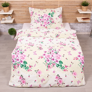 Bavlněné povlečení 140x200+70x90 Kytice