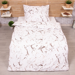 Microtop povlečení 140x200+70x90 Mramor hnědý