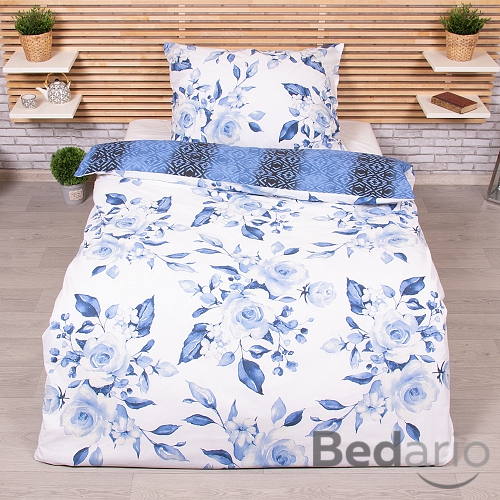 Bavlněné povlečení 140x200+70x90 Modré růže