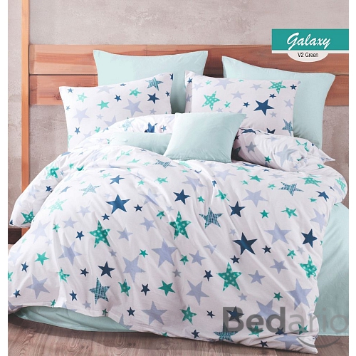 Bavlněné povlečení 140x200+70x90 Galaxy modré