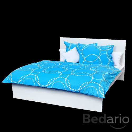 Bavlněné povlečení kružnice tyrkysová 140x200+70x90