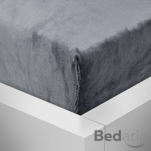 Mikroplyšové prostěradlo 90x200 Elegance - Tmavě šedá