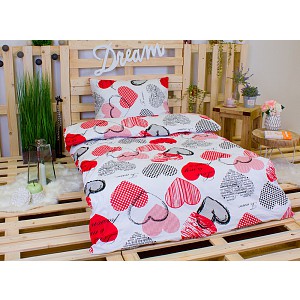 Bavlněné povlečení RED Love 140x200+70x90