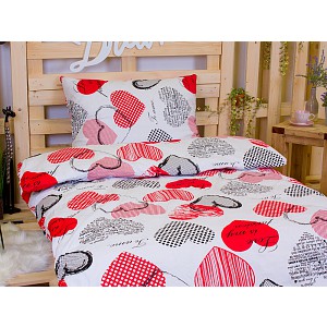 Bavlněné povlečení RED Love 140x200+70x90