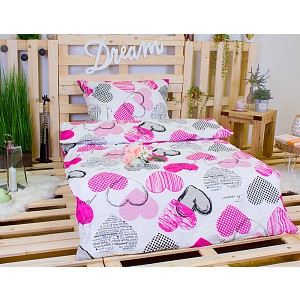 Bavlněné povlečení PINK Love 140x200+70x90