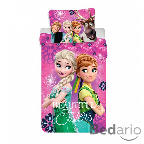 Dětské bavlněné povlečení FROZEN 140x200+70x90 beautiful sisters