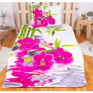 3D povlečení 140x200+70x90 Sweet Orchidea