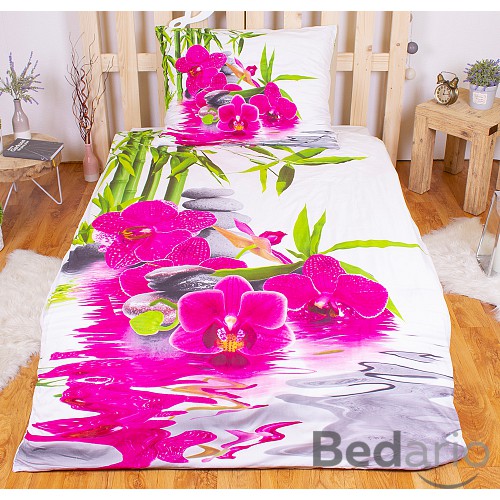 3D povlečení 140x200+70x90 Sweet Orchidea