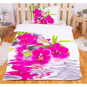 3D povlečení 140x200+70x90 Sweet Orchidea